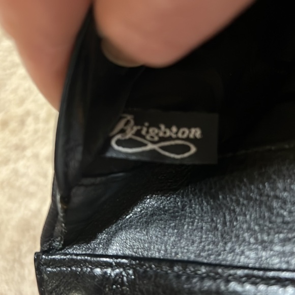 Brighton Black Croc and Pebbled Leather Crossbody Organizer Shoulder Handbag - Picture 8 of 16